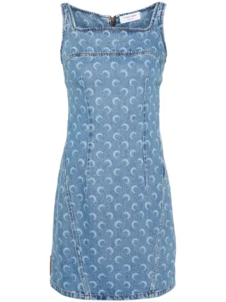 ワンピース MARINE SERRE Printed Stretch Nylon Mini Dress MS_WDR327A_CDEN0002_BL05_1.jpg