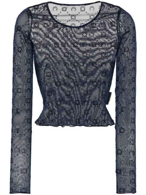 Marine Serre Moonogram mesh longsleeved top