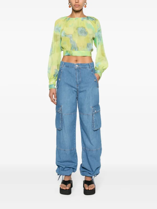 MOSCHINO JEANS high-rise Cargo Jeans | Blue | FARFETCH JO