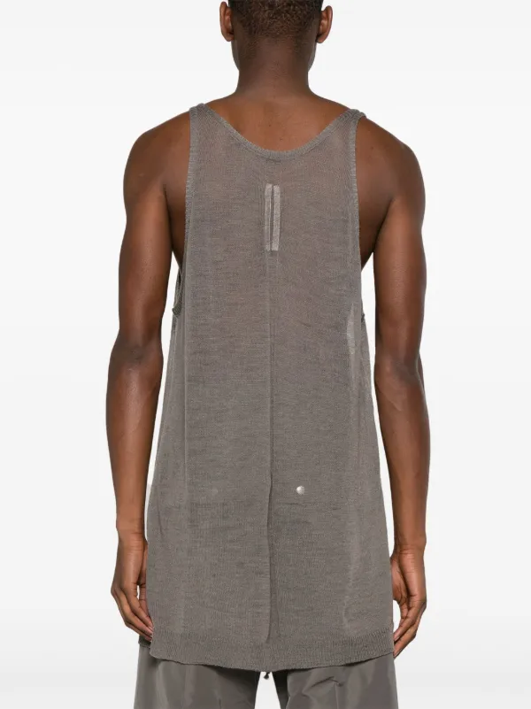 Rick owens ノースリーブ ニット Rick Owens semi-sheer open-knit Tank Top | Grey | FARFETCH TR