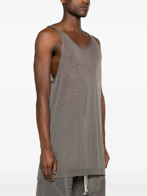 Rick Owens セミシアー オープンニット タンクトップ | グレー