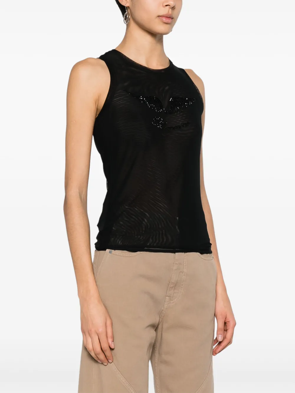 Blumarine Tanktop verfraaid met stras Zwart