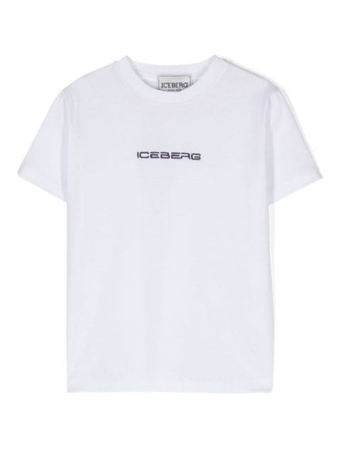 Iceberg Kids logo-embroidered cotton t-shirt