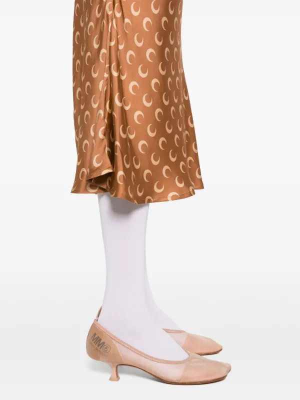 Marine Serre Crescent-Moon-print Skirt | Brown | FARFETCH
