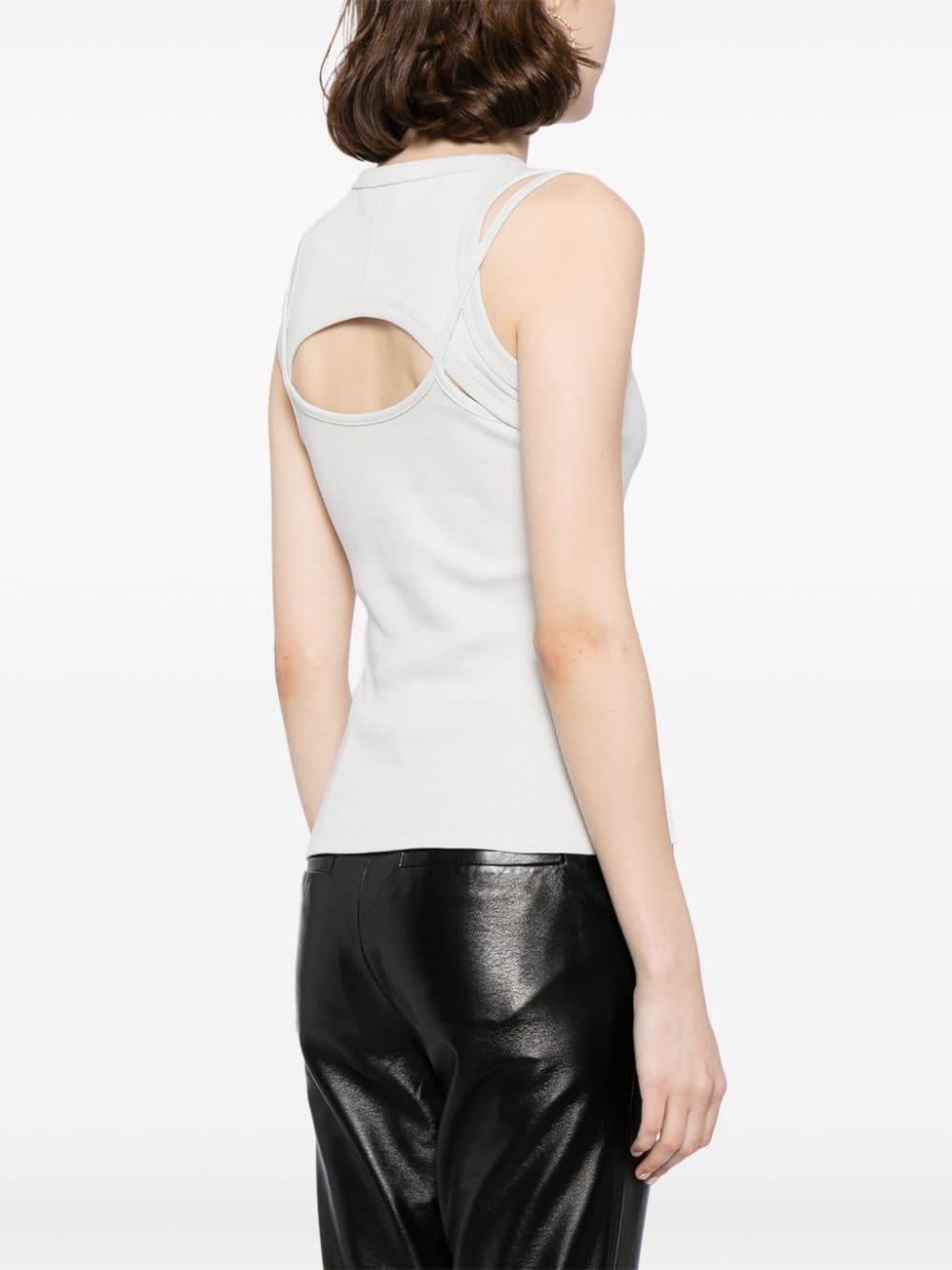Shop Off-white Layered Cut-out Tank Top In 中性色
