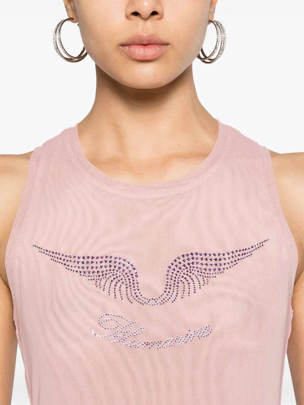 Blumarine Tanktop met mesh Roze