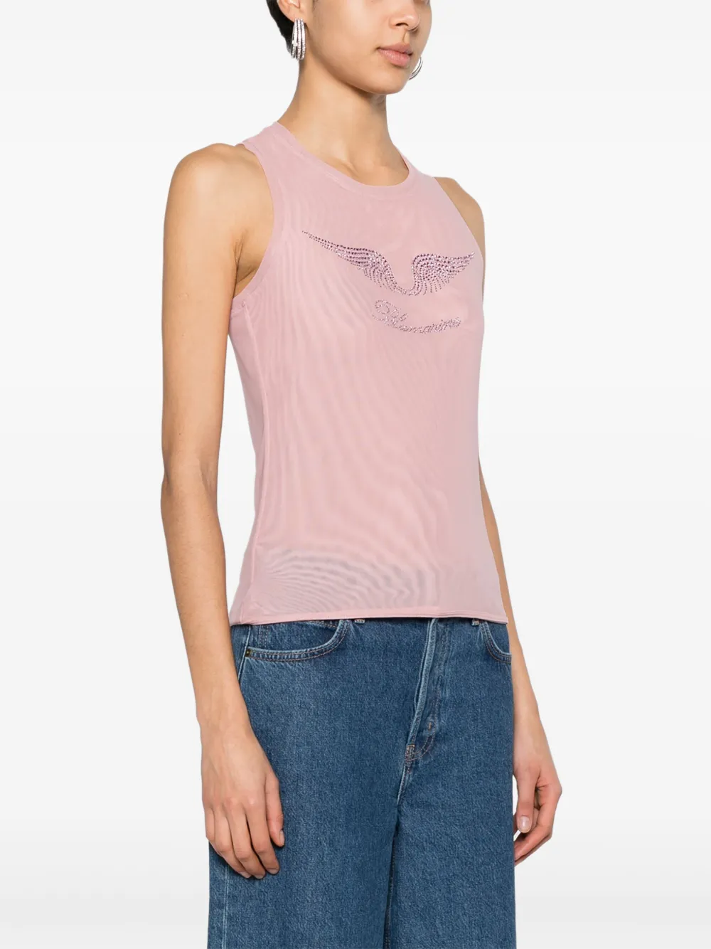 Blumarine Tanktop met mesh Roze