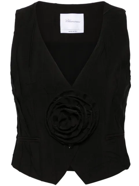 Blumarine floral-appliqué pleated waistcoat
