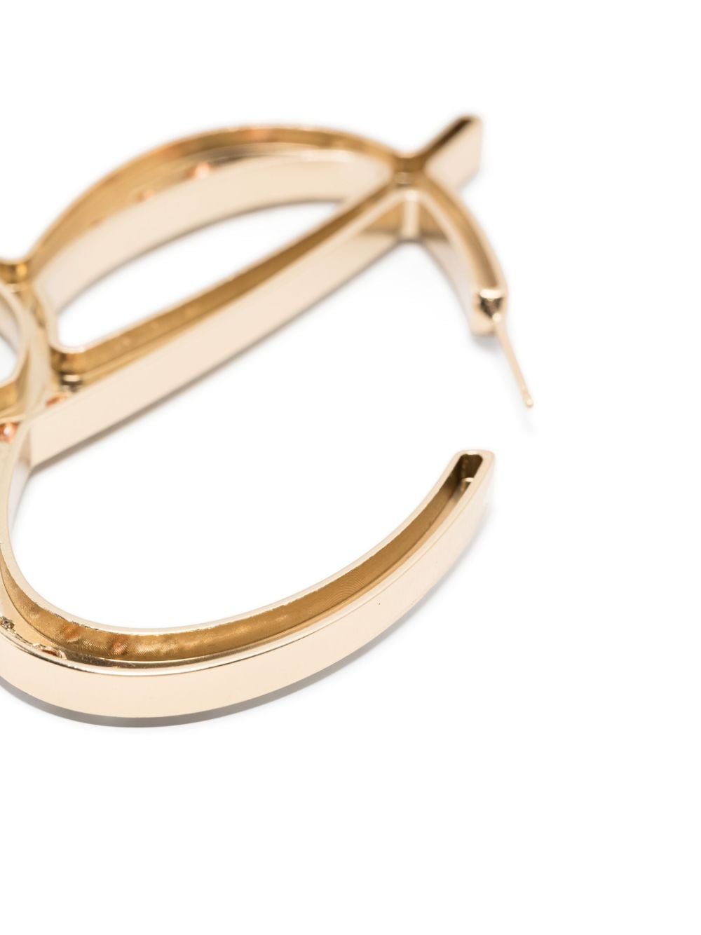 Shop Blumarine Crystal-embellished B-motif Earring In Gold