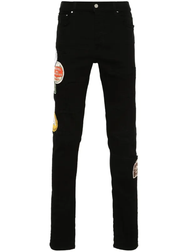 AMIRI Travel Patch Repair Skinny Jeans Black FARFETCH PH