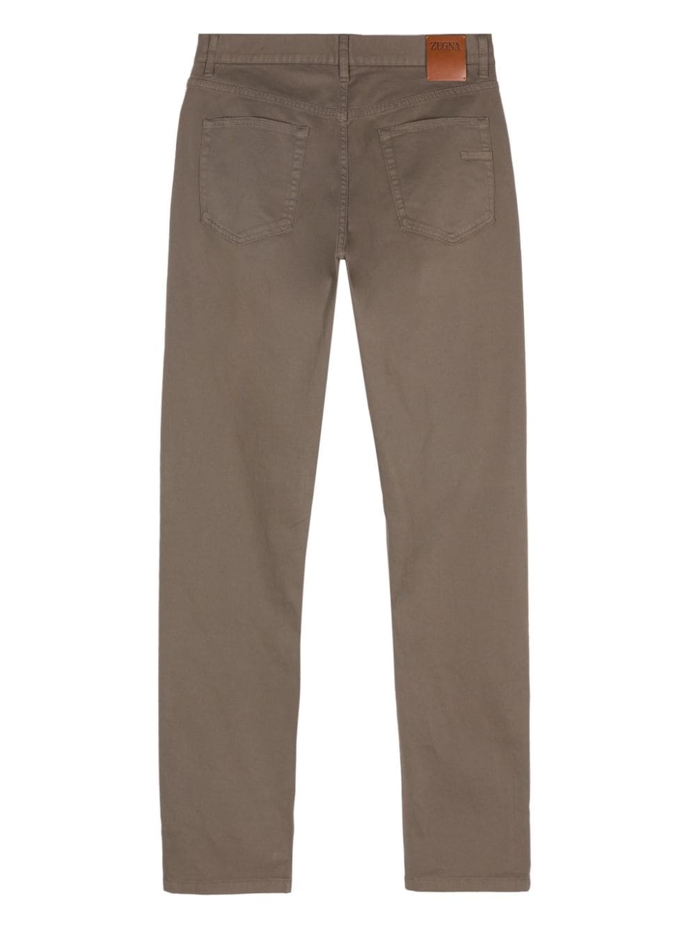 Zegna logo-patch slim-fit trousers - Bruin