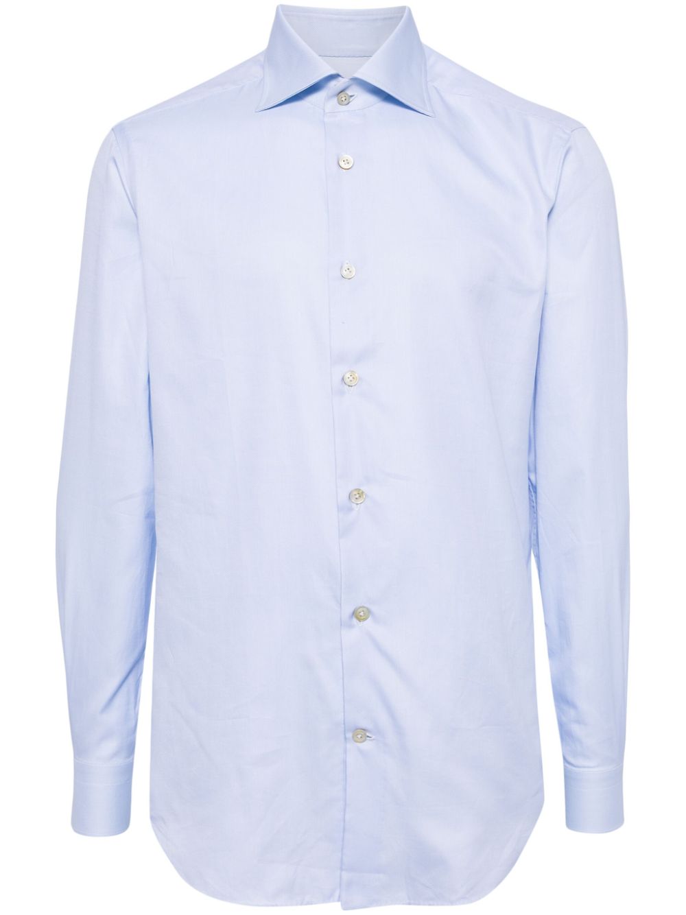 Shop Kiton Cotton Button-up Shirt In Blue