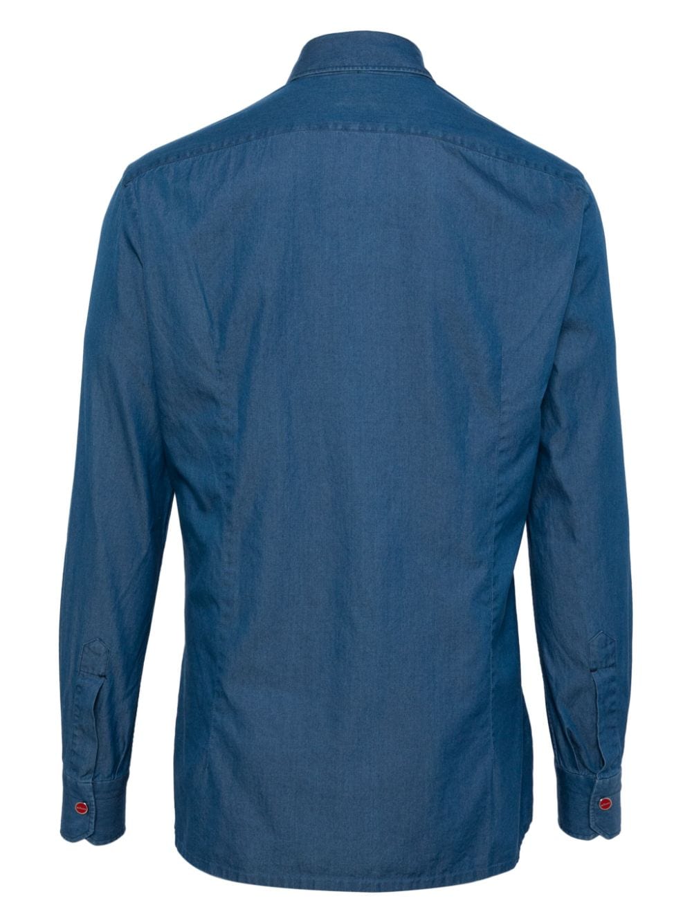 Shop Kiton Denim Button-up Shirt In Blue