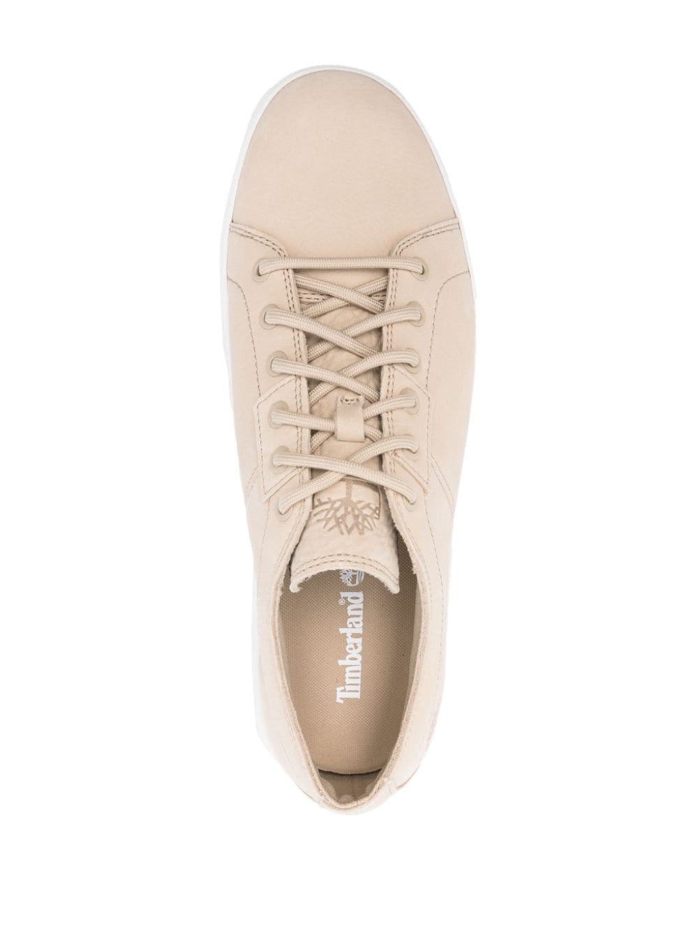 Shop Timberland Logo-debossed Leather Sneakers In Neutrals