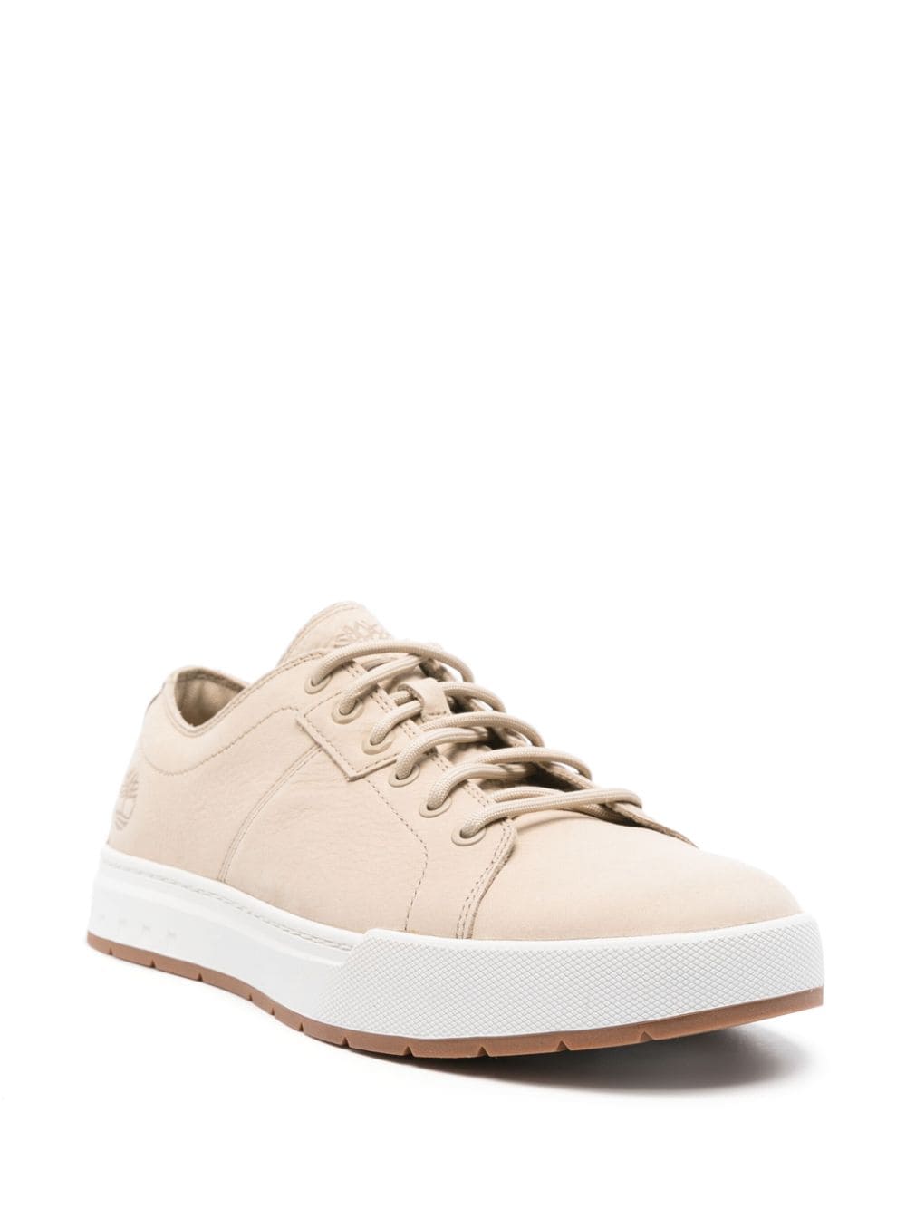 Shop Timberland Logo-debossed Leather Sneakers In Neutrals