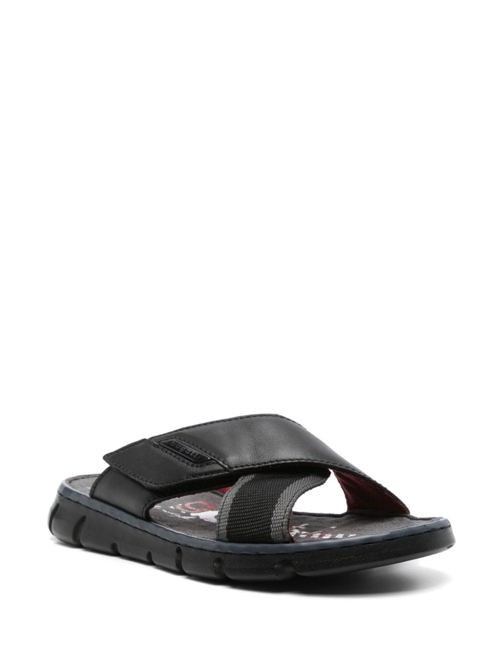 Bugatti logo-plaque flip flops - Zwart