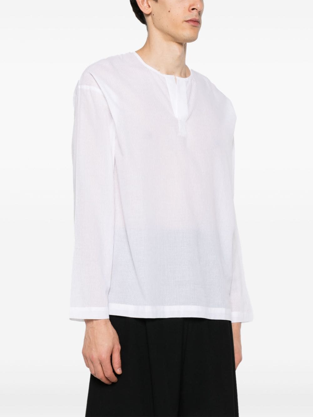 Shop Gimaguas Cotton Stripped Shirt In White