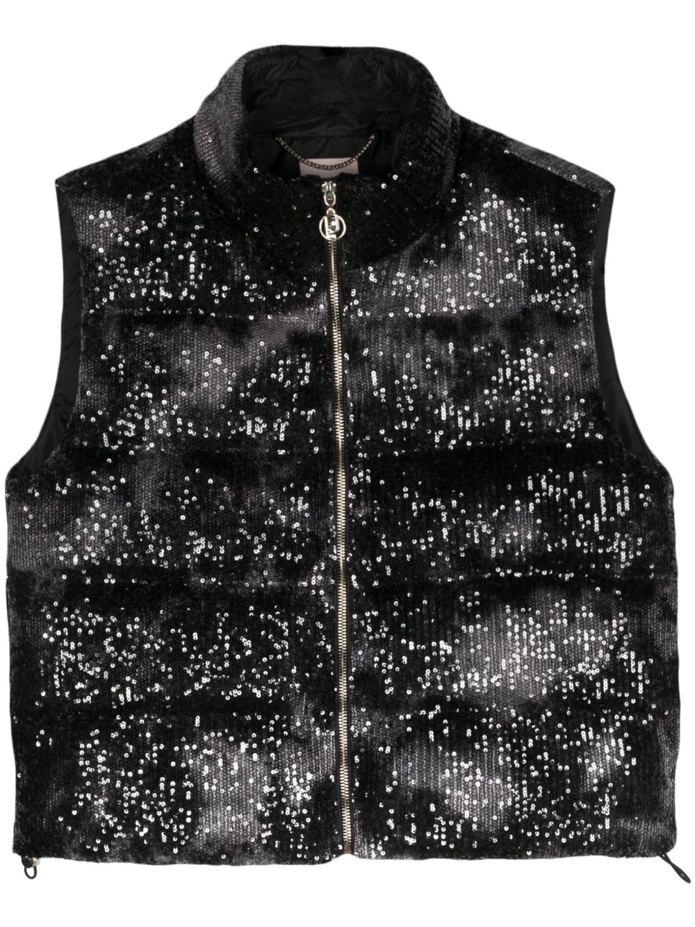 LIU JO sequin-design padded gilet - Black