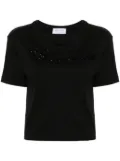 Blumarine rhinestone-embellished cotton T-shirt - Black