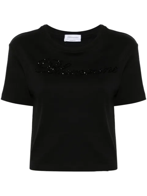 Blumarine rhinestone-embellished cotton T-shirt