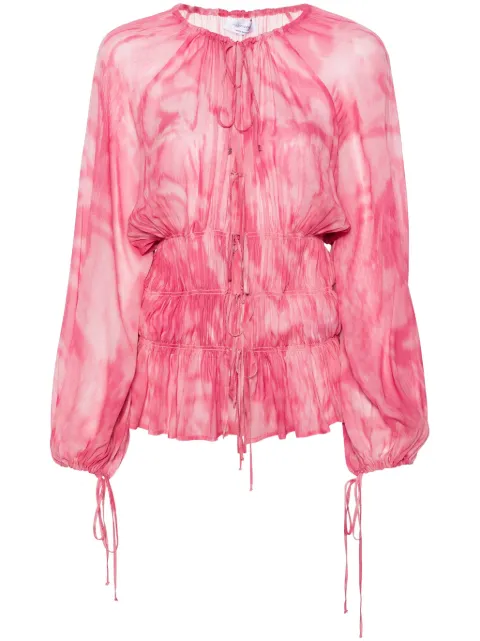 Blumarine blusa georgette con estampado pitón