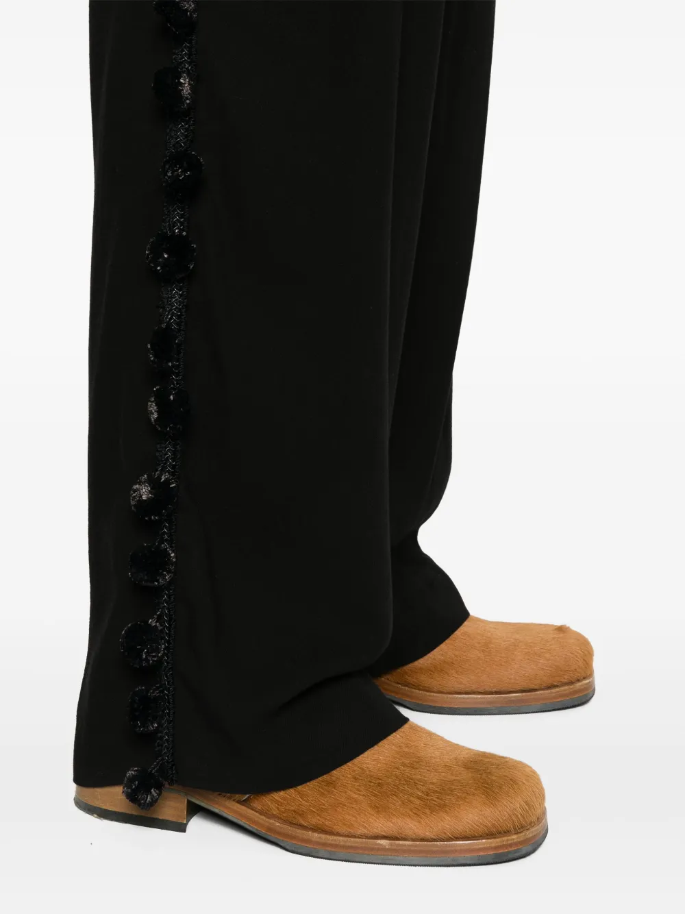 Shop Wales Bonner Menelik Drop-crotch Trousers In Black