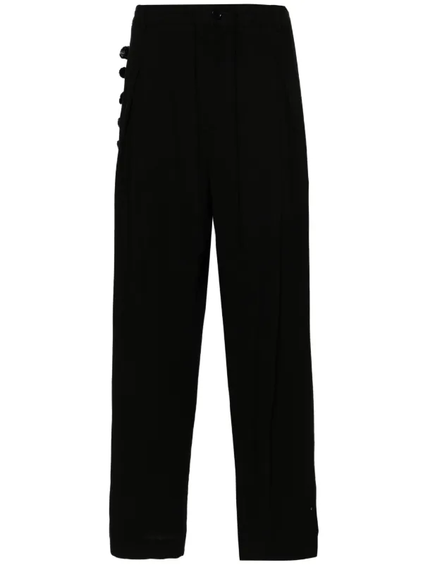 【希少】Wales Bonner / WIDE TUCK TROUSER Wales Bonner Menelik drop-crotch Trousers | Black | FARFETCH