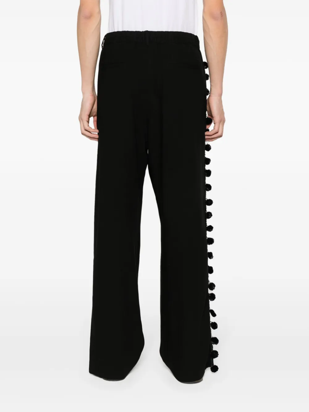 Shop Wales Bonner Menelik Drop-crotch Trousers In Black