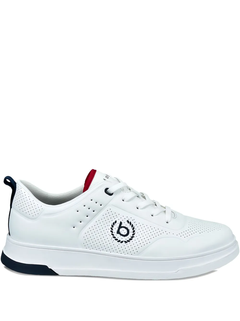 Bugatti Sneakers met geperforeerd logo Wit
