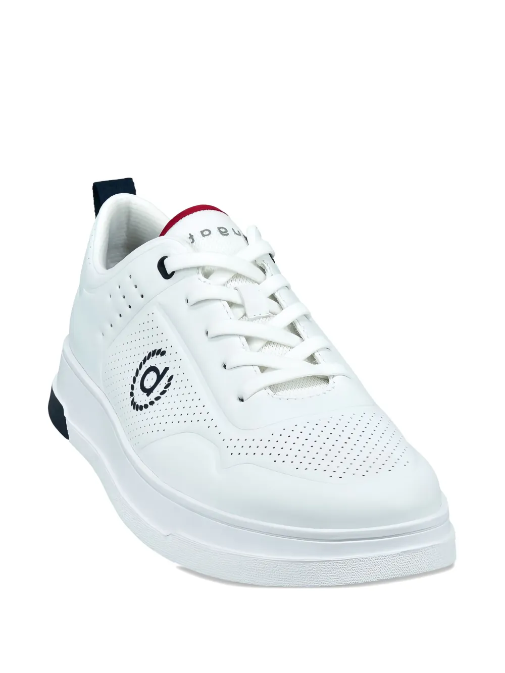 Bugatti Sneakers met geperforeerd logo Wit