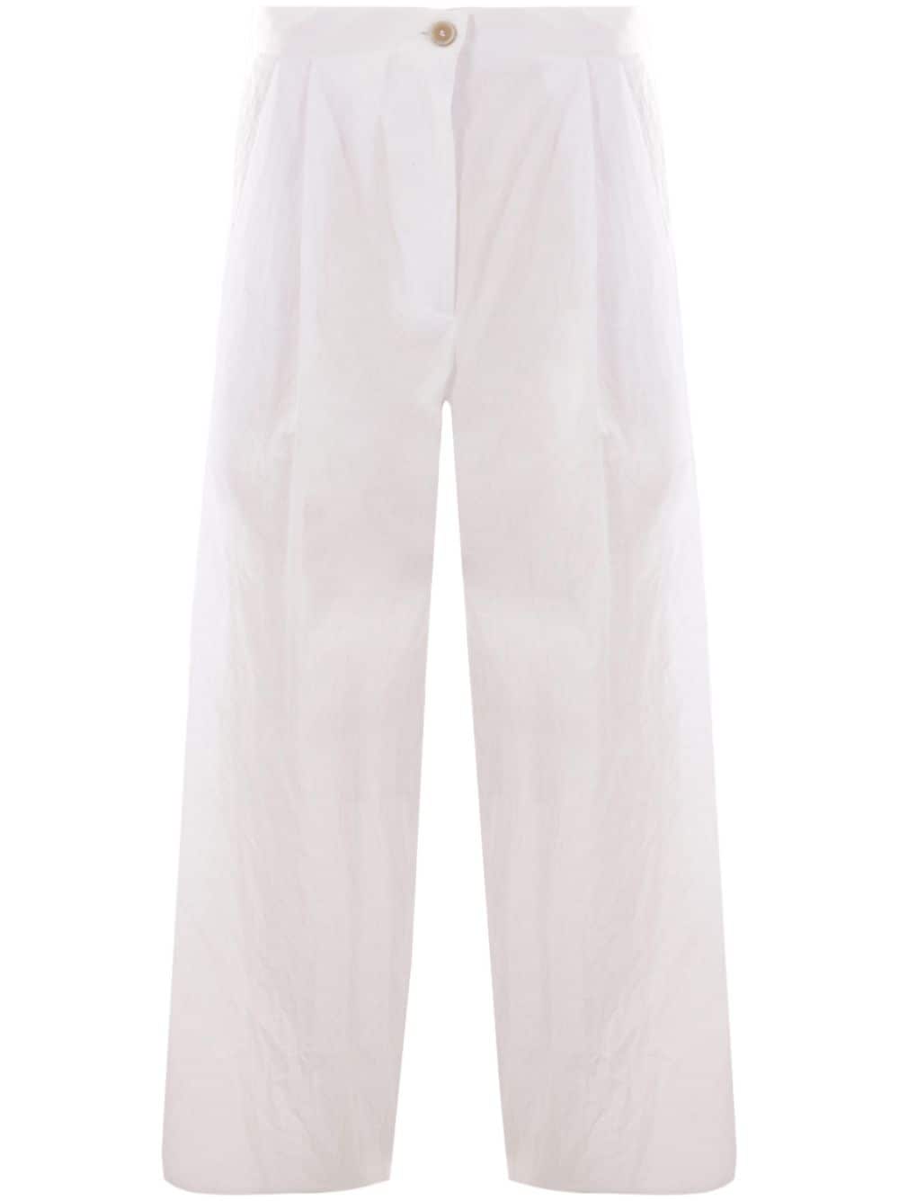 Shop Dušan Pleat-detail Cotton Trousers In White