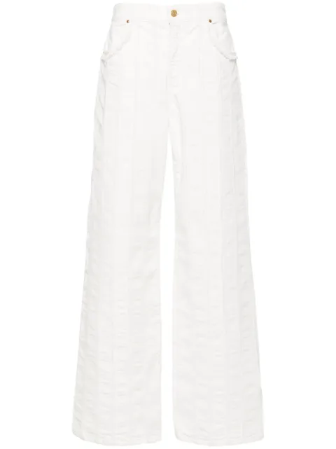 Blumarine raw-cut detailed straight-leg trousers