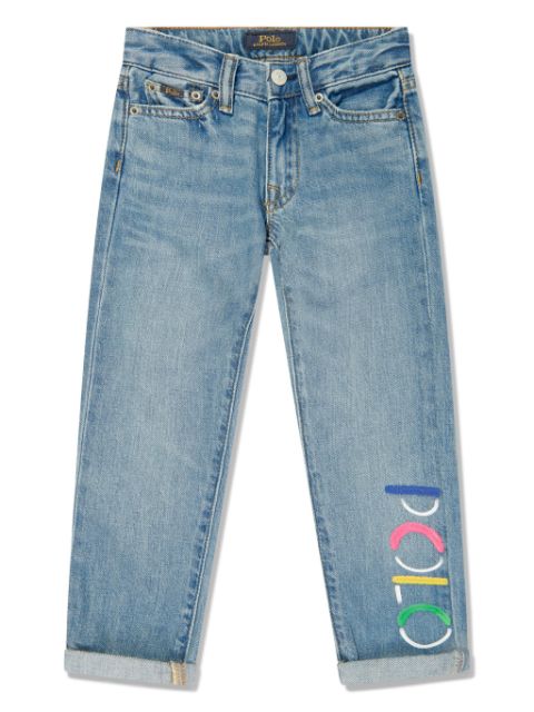 Ralph Lauren Kids jeans rectos con logo bordado