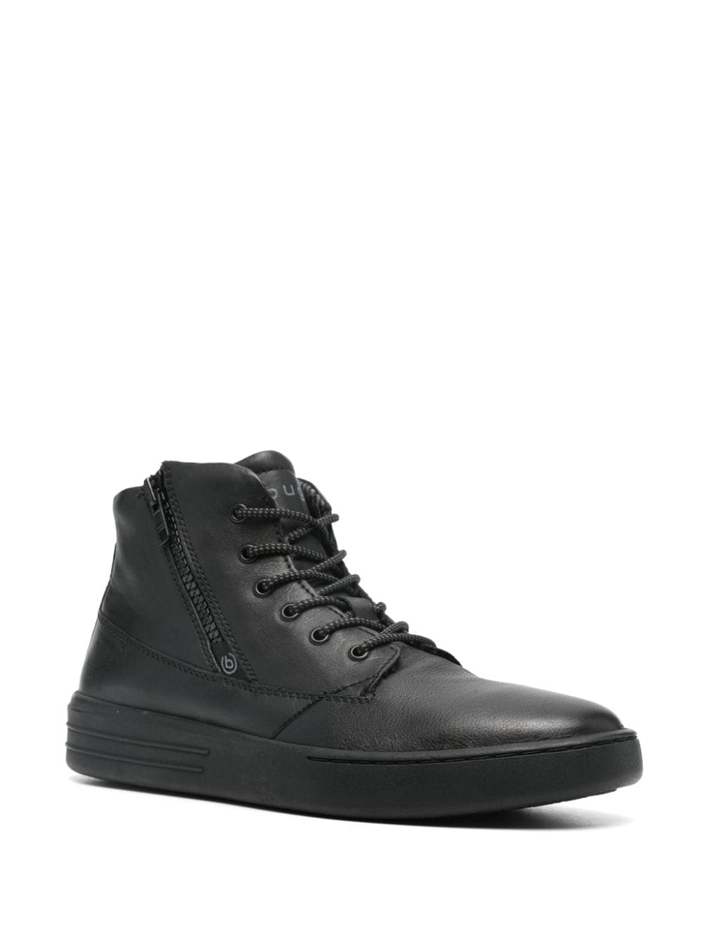 Shop Bugatti Zip-up Leather Boots In Black