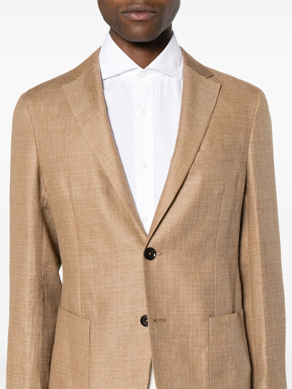 Zegna Blazer met enkele rij knopen Bruin