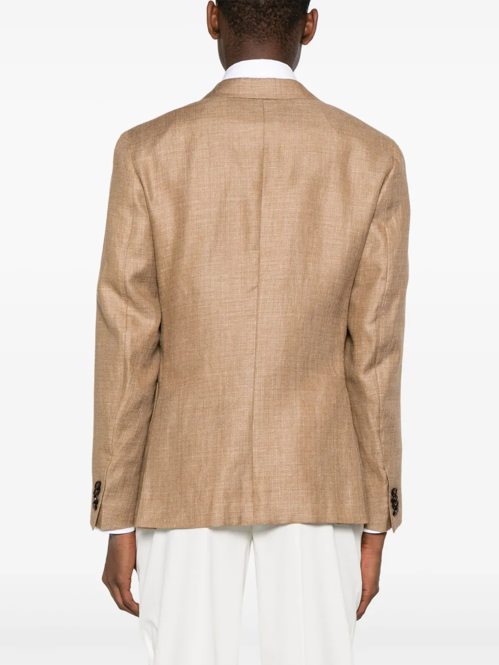 Zegna Blazer met enkele rij knopen Bruin