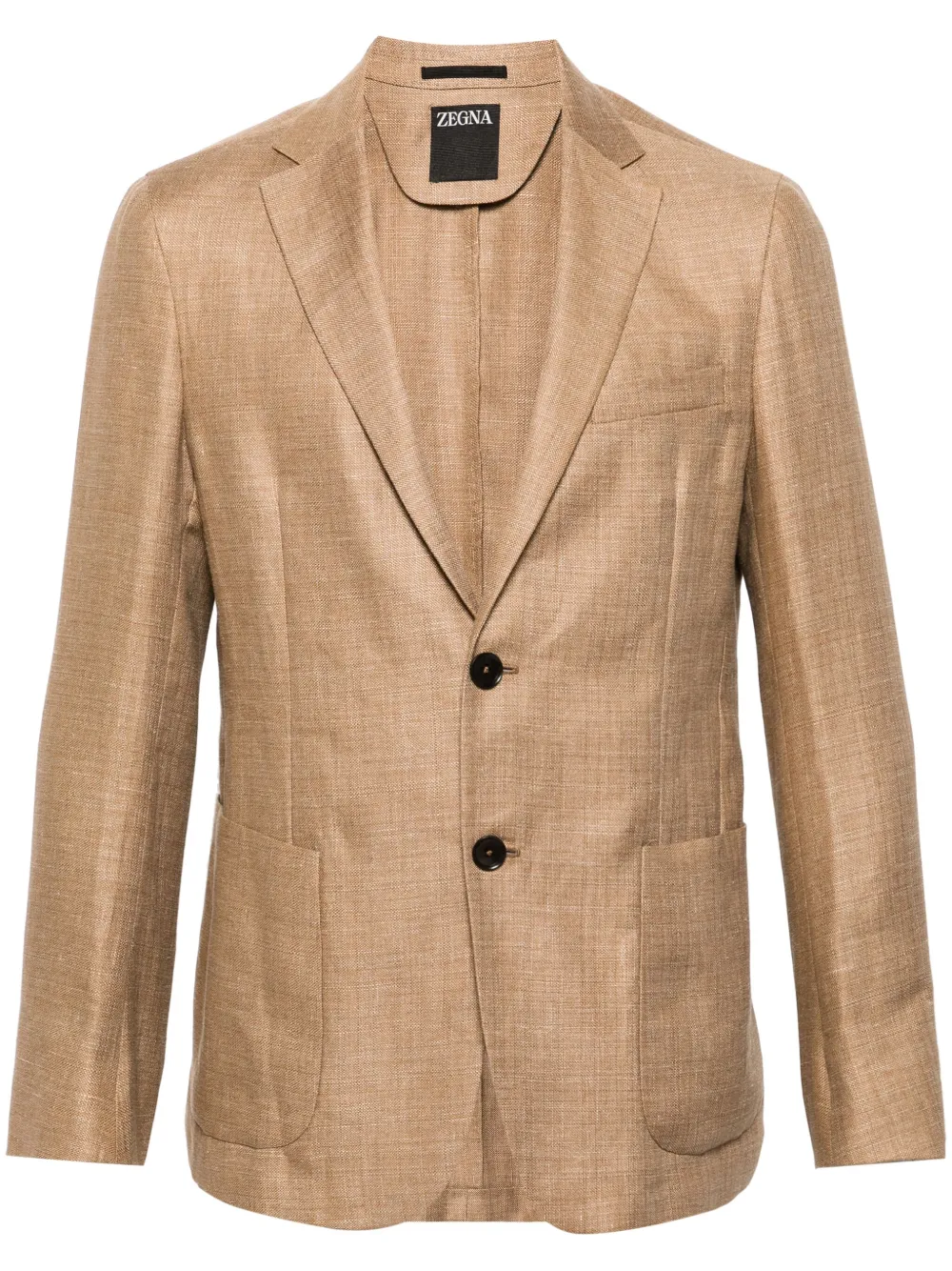 Zegna Blazer met enkele rij knopen Bruin