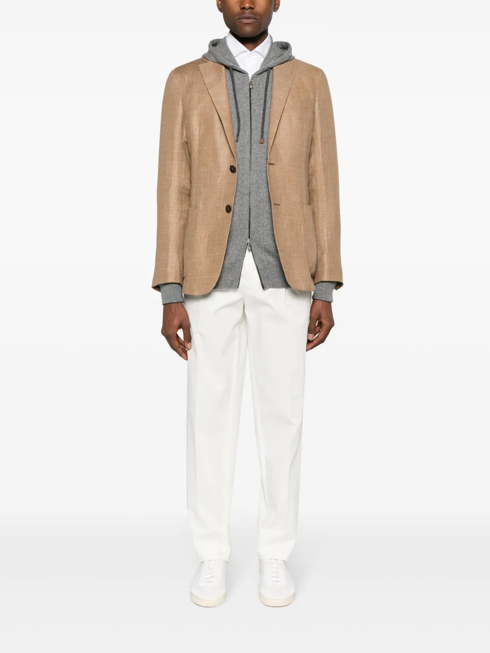 Zegna Blazer met enkele rij knopen Bruin