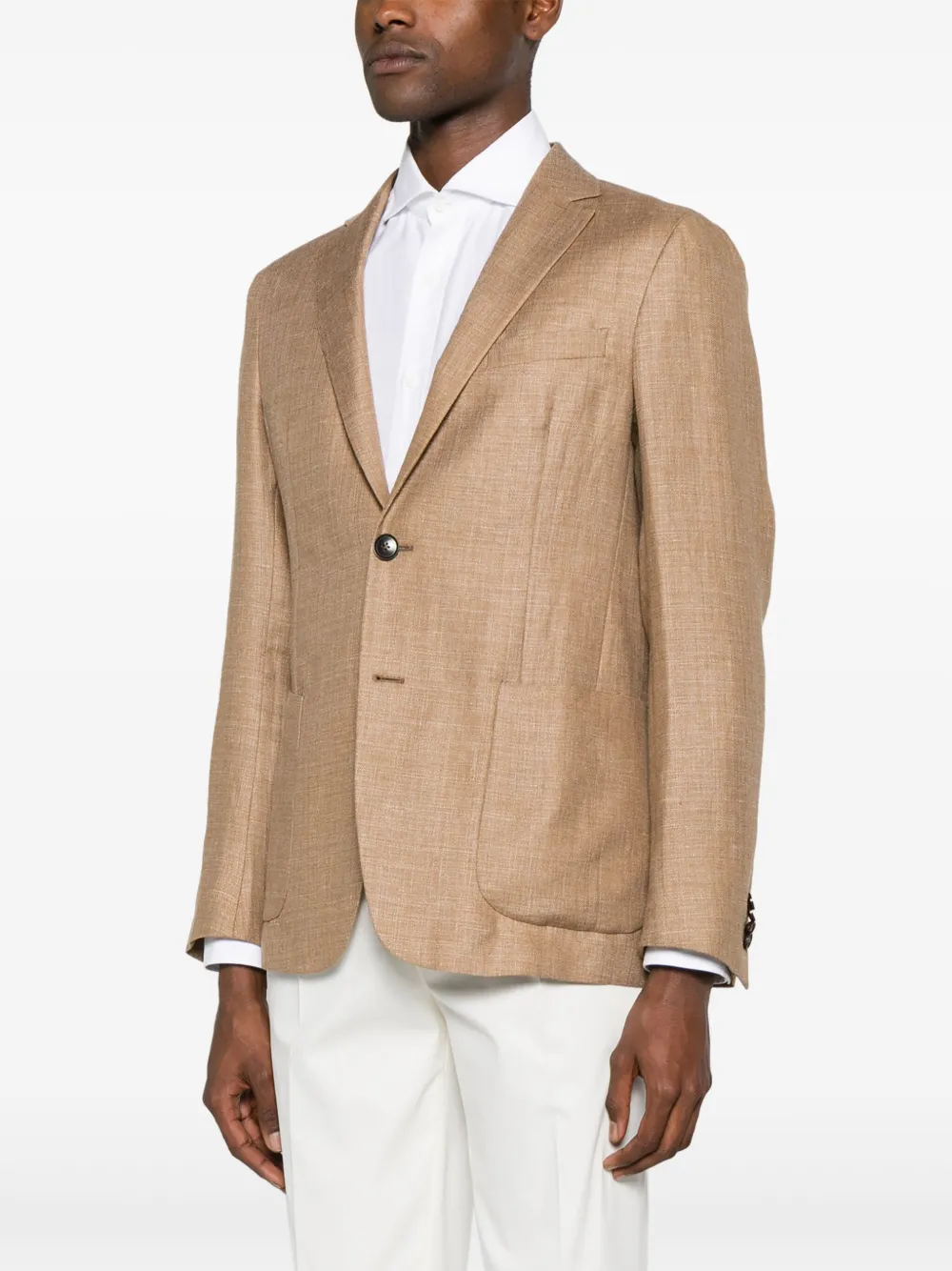 Zegna Blazer met enkele rij knopen Bruin