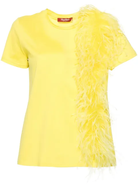 Max Mara feather-detailing cotton T-shirt