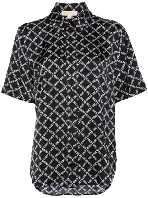 Michael Michael Kors logo-print satin shirt