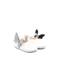 BabyWalker butterfly-appliqué leather ballerina shoes - White