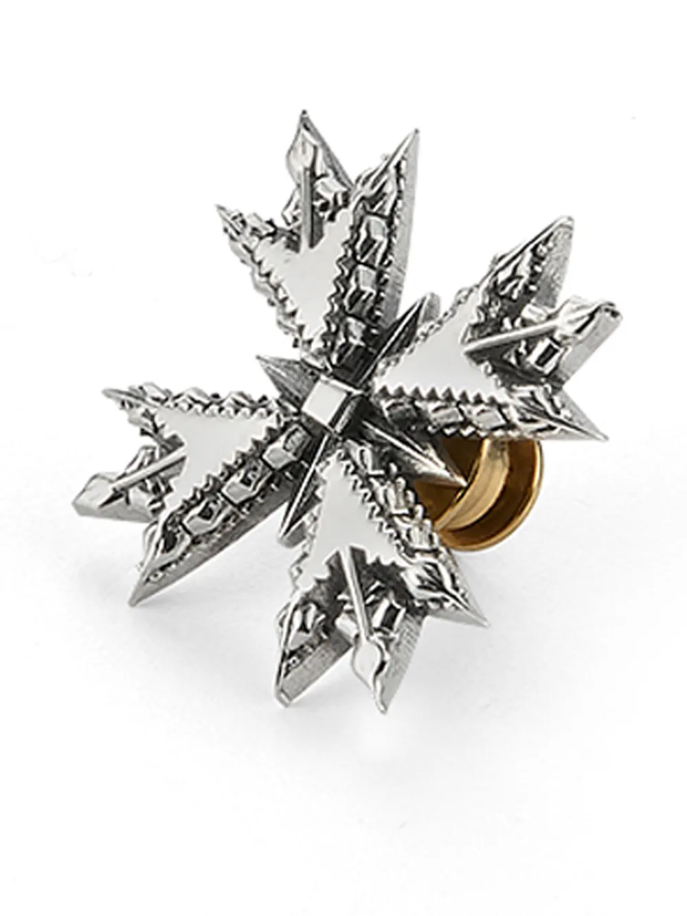 Shop Emanuele Bicocchi Crest Brooch In Silver