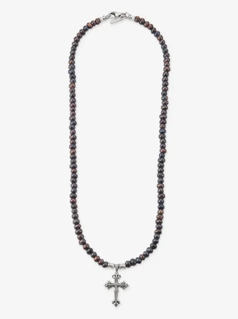 Emanuele Bicocchi collar Avelli Cross con perla