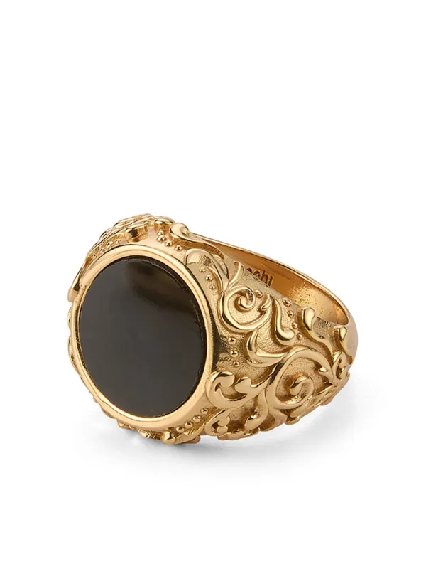 専門店では Bicocchi Emanuele Arabesque ゴールドトーン | リング オニキス アクセサリー