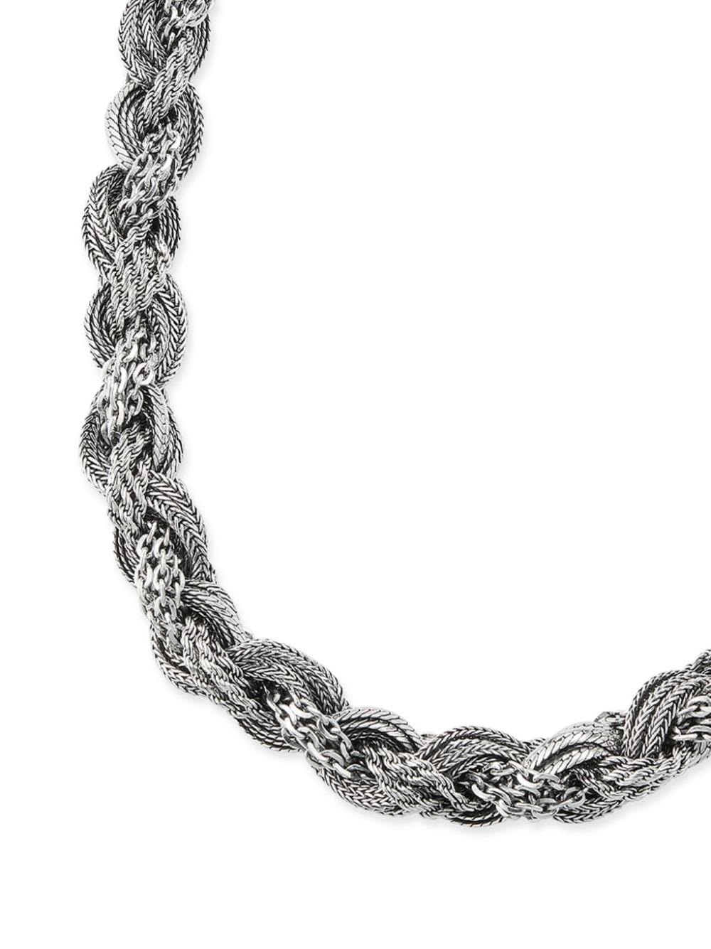 绳纹链式纯银项链