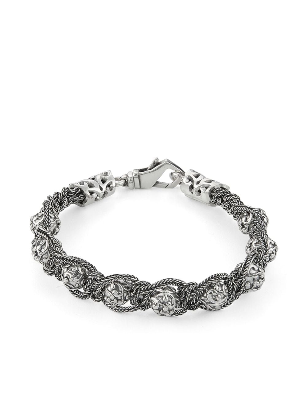 Emanuele Bicocchi Arabesque Shamballa Silver Bracelet