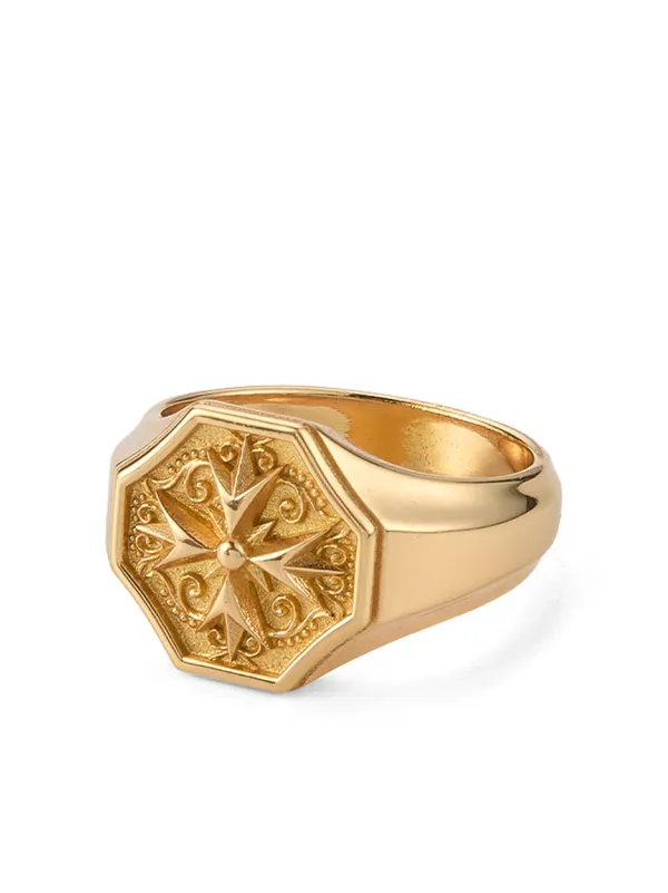 Emanuele Bicocchi logo-crest Signet Ring | Gold | FARFETCH HK