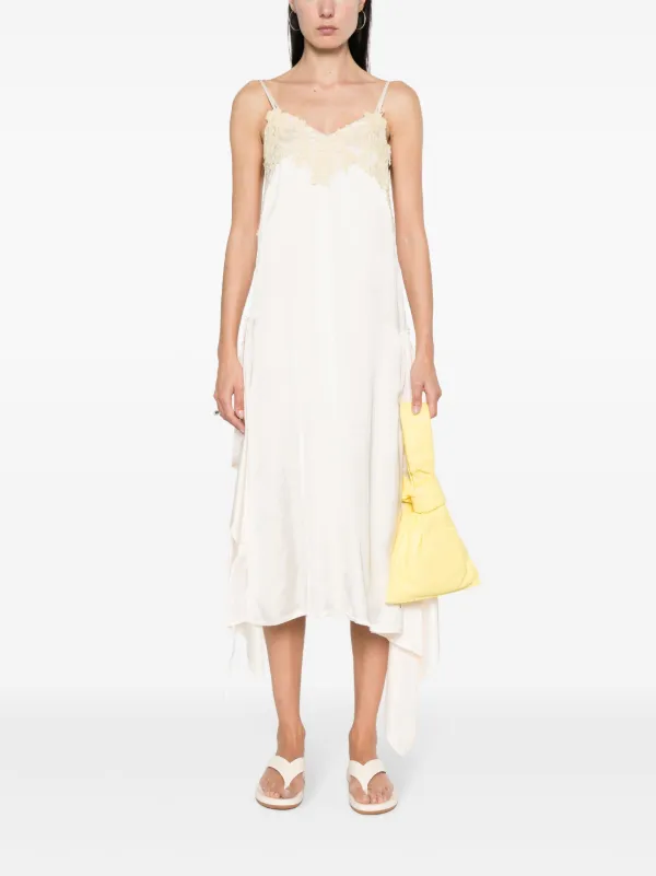 Plan C floral-lace Satin Slip Dress Neutrals FARFETCH ID