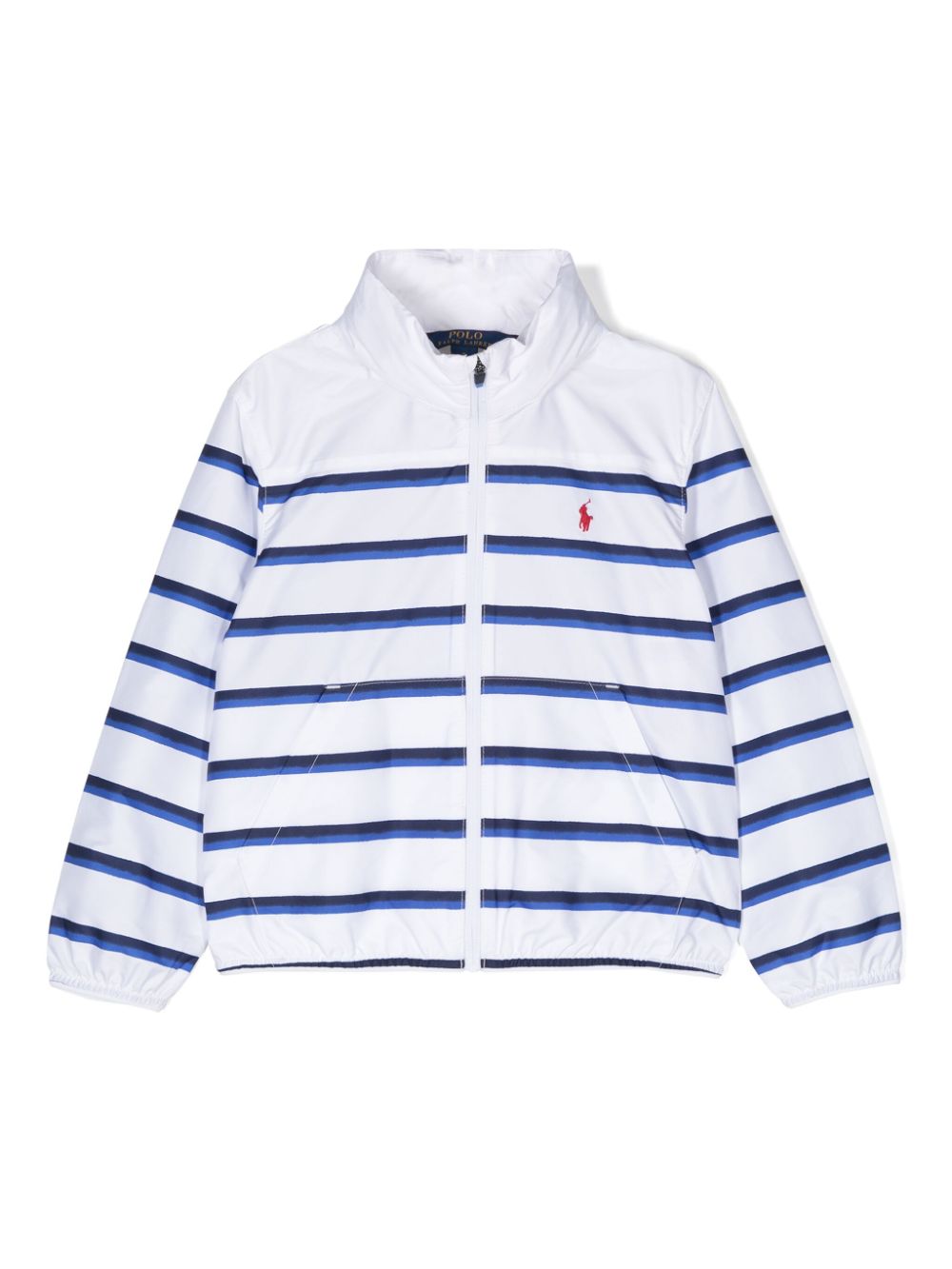 Ralph Lauren Kids' Striped Waterproof Jacket In White